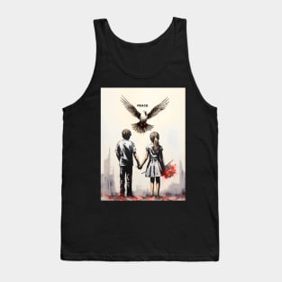 Against Hate: Call for a Peaceful Resolution on a Dark Background Tank Top